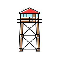 firewatch tower wildfire disaster color icon illustration vector