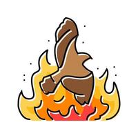 birds on fire wildfire disaster color icon illustration vector