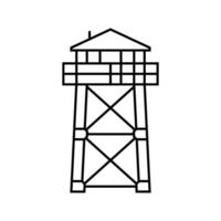 firewatch tower wildfire disaster line icon illustration vector