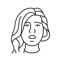 euphoria woman expression line icon illustration vector
