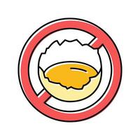 raw egg consumption avoid color icon illustration vector