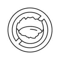 raw egg consumption avoid line icon illustration vector