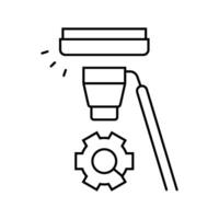 smoke detector testing home maintenance line icon illustration vector