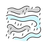 rain and wind hurricane disaster color icon illustration vector