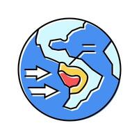 path map hurricane disaster color icon illustration vector