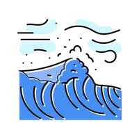 high waves hurricane disaster color icon illustration vector