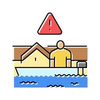 damage hurricane disaster color icon illustration vector