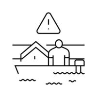 damage hurricane disaster line icon illustration vector
