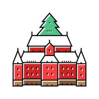 santa claus workshop color icon illustration vector