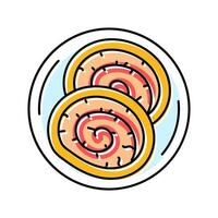 cordon bleu chicken food color icon illustration vector