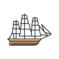 felucca ancient ship color icon illustration vector