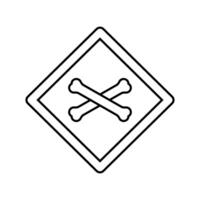 crossbones bleach line icon illustration vector