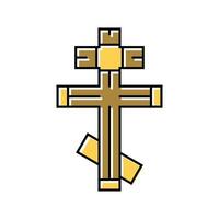 cross byzantine color icon illustration vector