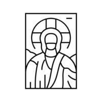 mosaic christ byzantine line icon illustration vector
