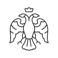 double headed eagle byzantine line icon illustration vector