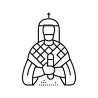 emperor byzantine line icon illustration vector