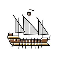 ship byzantine color icon illustration vector
