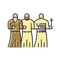 religious procession byzantine color icon illustration vector