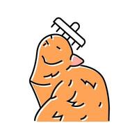 grooming cat breeding color icon illustration vector
