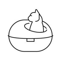 nest cat breeding line icon illustration vector