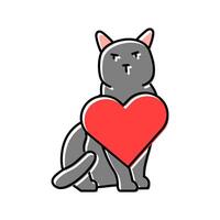 heart cat breeding color icon illustration vector