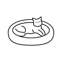 bed cat breeding line icon illustration vector