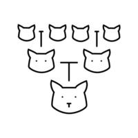 pedigree chart cat breeding line icon illustration vector
