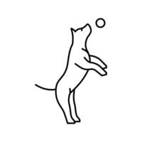 ball dog line icon illustration vector