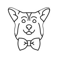 leash dog line icon illustration vector