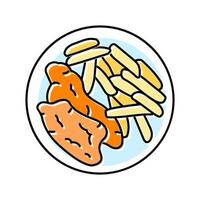 chips fish color icon illustration vector