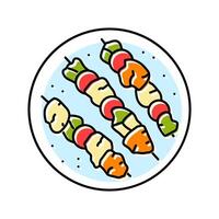 kebabs fish color icon illustration vector