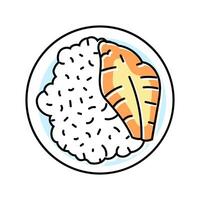 tempura fish color icon illustration vector