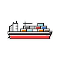 container ship color icon illustration vector