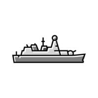 naval destroyer ship color icon illustration vector