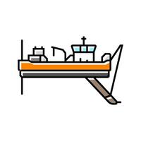 dredger ship color icon illustration vector