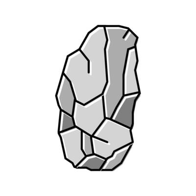 chipped stone fracture color icon illustration