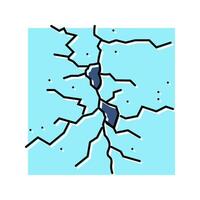 crack in ice fracture color icon illustration vector