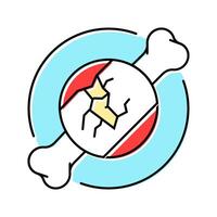 bone crack fracture injury color icon illustration vector