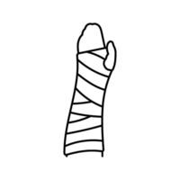 arm cast fracture injury line icon illustration vector
