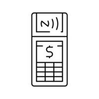 payment terminal nfc technology line icon illustration vector