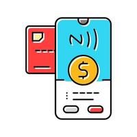 phone tapping card nfc technology color icon illustration vector
