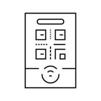 tap to connect nfc technology line icon illustration vector