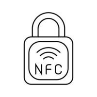 security nfc technology line icon illustration vector