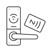 wireless data transfer nfc technology line icon illustration vector
