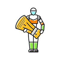 harvesting robot color icon illustration vector