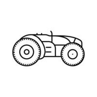 autonomous tractor robot harvests line icon illustration vector