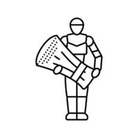 harvesting robot line icon illustration vector