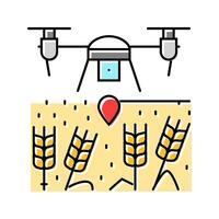 crop monitor drone robot harvests color icon illustration vector
