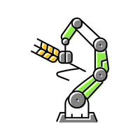 robotic arm crops robot harvests color icon illustration vector