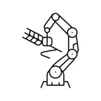 robotic arm crops robot harvests line icon illustration vector